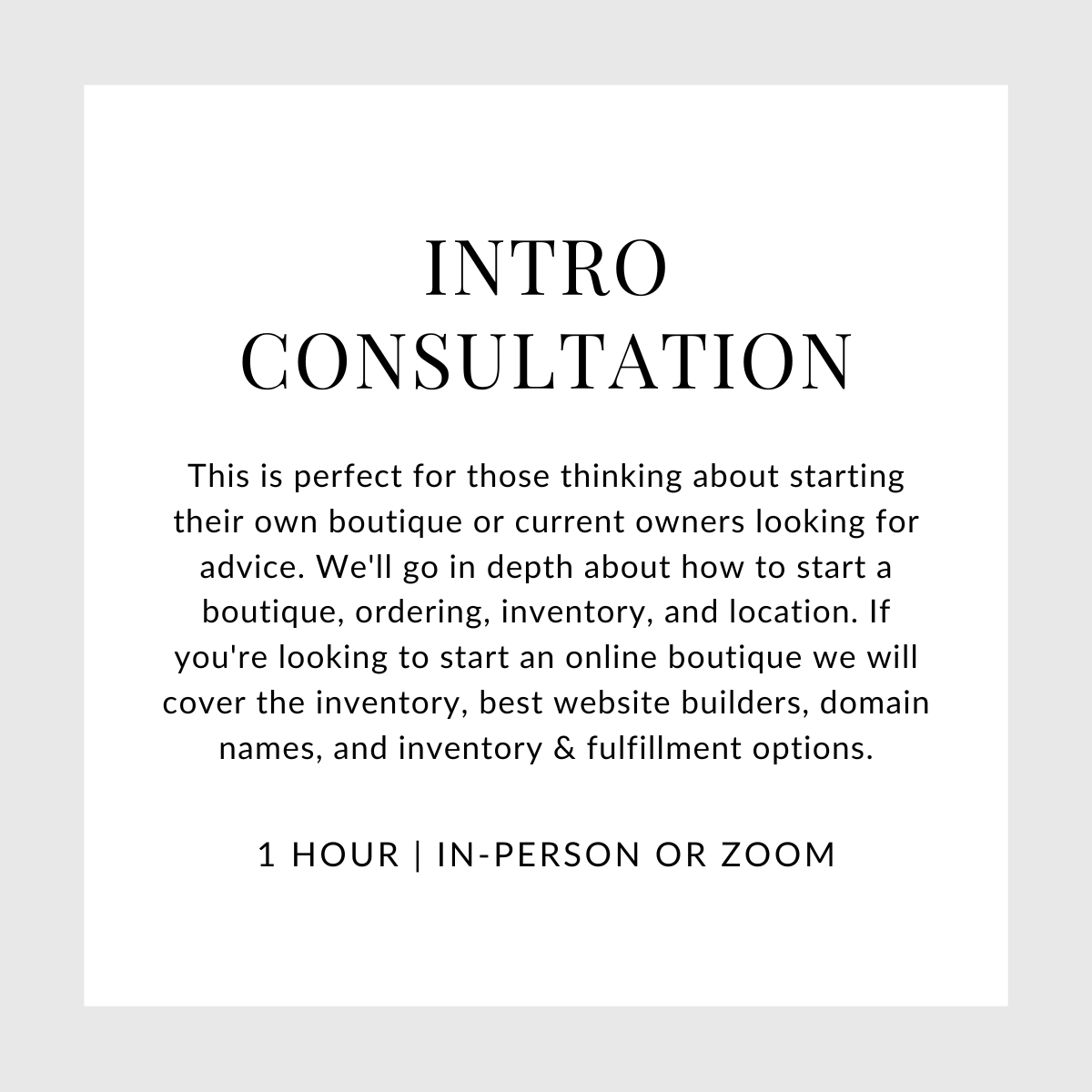 Intro Consultation